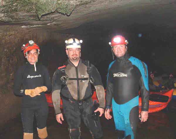 Becks, Marbry & Brian at Snail Shell Cave - Tennessee September 2004
