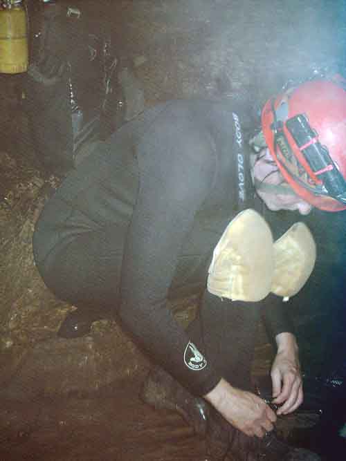 Becky in Snail Shell Cave - September 2004 - Tennessee
