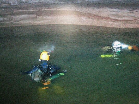 Marbry and Forrest entering sump